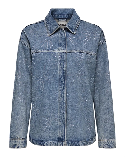 Only - Emmie Rhinst Denim Skjorte - Medium Blue Denim 